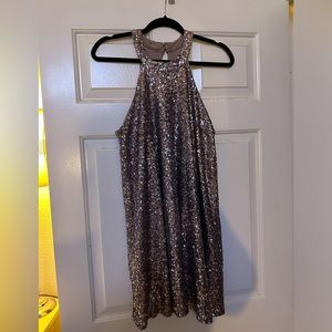 Glitter A-line dress, grey, size M